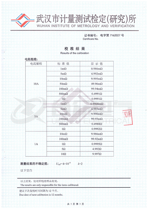 直流電阻快速測試儀，直流電阻測試儀 證書